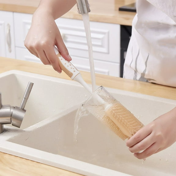 Bottle Cleaning Brush, Kadlawus Bottle Cleaning Brush, Long Handle Brush for Water Bottle, Thermal Flask, Vase, Glassware, Insulated Cup, Stainless Steel, Kitchen, Dishwashing