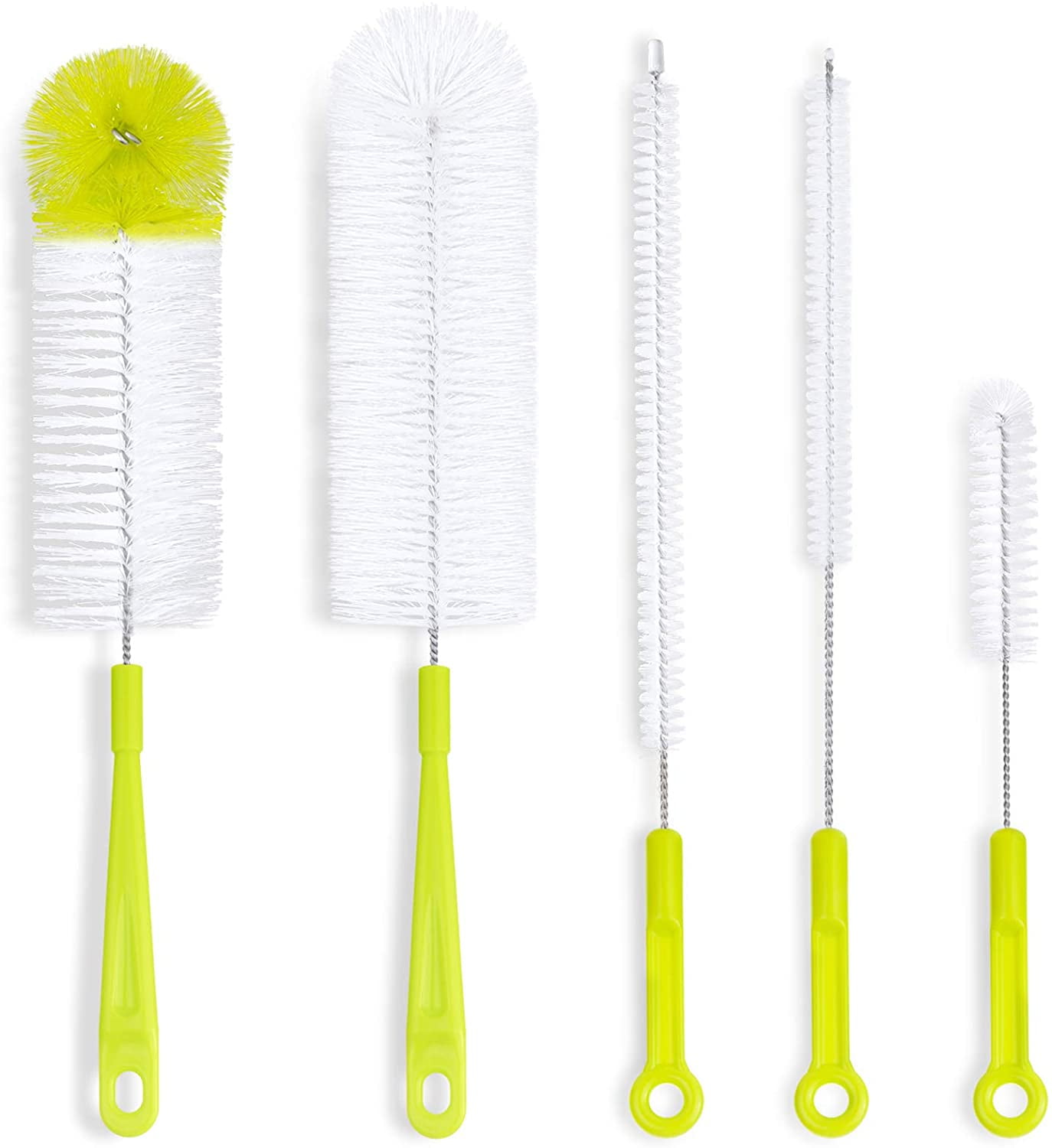 Bottle Cleaning Brush Set - Long Handle Cleaner for Washing Narrow Neck Beer Bottles, Sports Water Bottles with Straw Brush, Kettle Sp/Lid Brushes