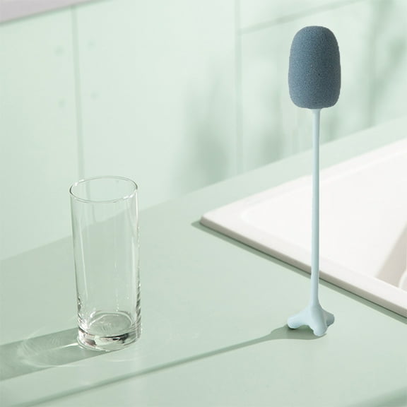 Bottle Cleaning Sponge Brush with Stand, Long Handle, Suitable for Feeding Bottles, Glasses, Sports Water Bottles, Wine Decanter, Carboy Decanter
