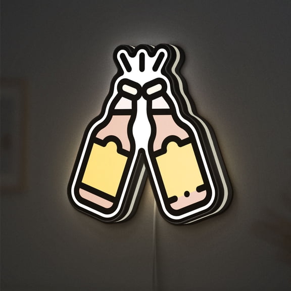 Bottle Clink 3D Novelty Light Box, lluminated Accent for Pub Racks, Game Rooms, and Drink Stations (Width 24 inch, 60cm)