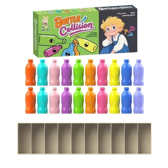 Bottle Color Match Game, Fun Family Board Games for Kids 8-12, 2-4 Player Bottle flip Game for Kids and Adults, Perfect for Travel Camping Holidays Party Night