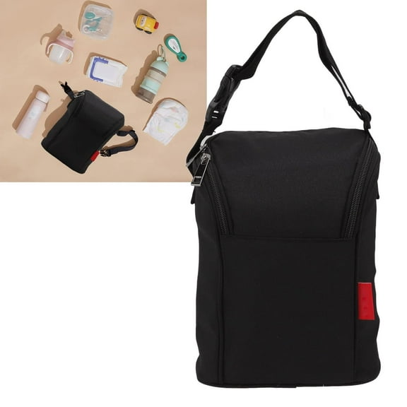 Bottle Cooler Bag, Baby Bottle Bag for Daycare, Insulated Breastmilk Bag, Leak Proof Nylon Insulation Tote Pouch Reusable Large Capacity for Nursing Mom Portable for Outdoor(Crushed Flower)