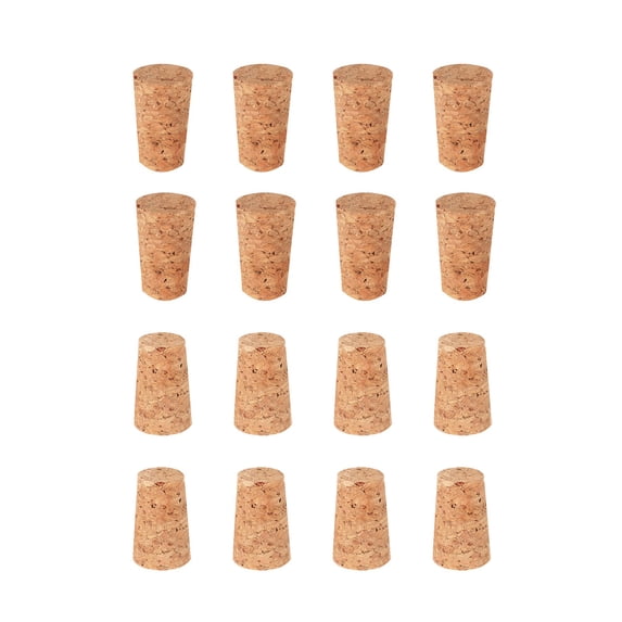 Bottle Corks Set for Craft and Replacement – Soft Wood Tapered Stoppers for Leakproof Sealing in Making and Beverage Projects 16-Pack Wooden Corks 067 x 091 x 098 Inch 16PCS