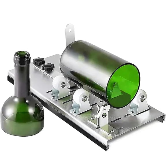 Bottle Cutter & Glass Cutter Kit, Glass Bottle Cutter Machine with Wheels and Cutting Blade Adjustable, for Cutting Bottles Wine Beer Liquor Whiskey Champagne