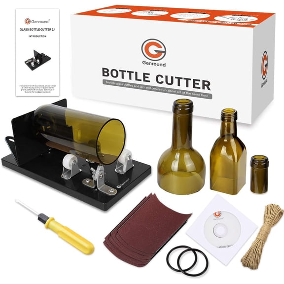 Bottle Cutter, Upgrade 2.1 Glass Bottle Cutter Glass Cuttting Machine for Round Square and Neck Glass Cutting Tool for DIY Projects