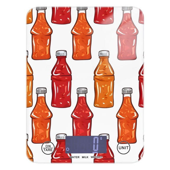 Bottle Drink Food Scale Digital Kitchen Scale Waterproof Tempered Glass Tare Function 11 lb for Baking Cooking Meal Prep