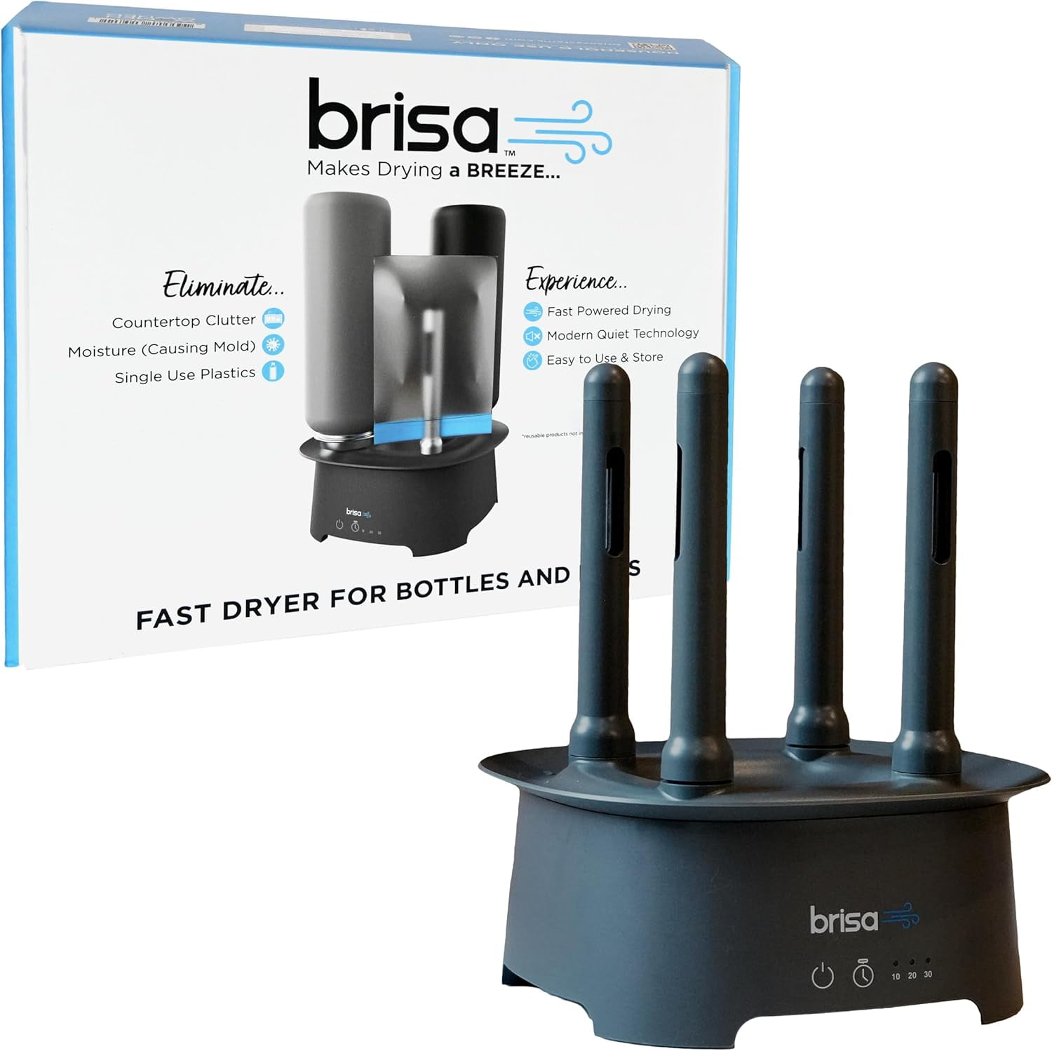 Bottle Drying Rack by Brisa - Powered Drying for Bottles, Reusables ...