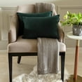 thumbnail image 1 of Bottle Green Decorative Lumbar Pillow Cover 20"x36" | Pack of 2 Modern Velvet Oblong Cushion Cover Solid | Plain Solid Pillowcases for Bed, Couch & Sofa, Modern Home Décor - Bottle Green Velvet Dream, 1 of 9
