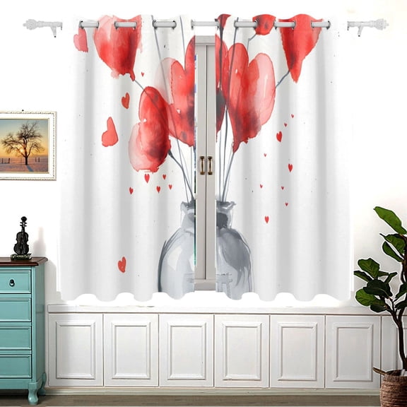 Bottle Hearts 5455 Inch Black Out Curtains 2 Packs Aesthetic for Bedroom Living Room Sliding Glass Doors Kitchen Windows