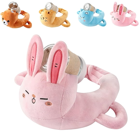 Bottle Holder Pillow Plush for Self Feeding, Hands Free Feeding Nursing Assistant, Ergonomic Support Cushion, Machine Washable