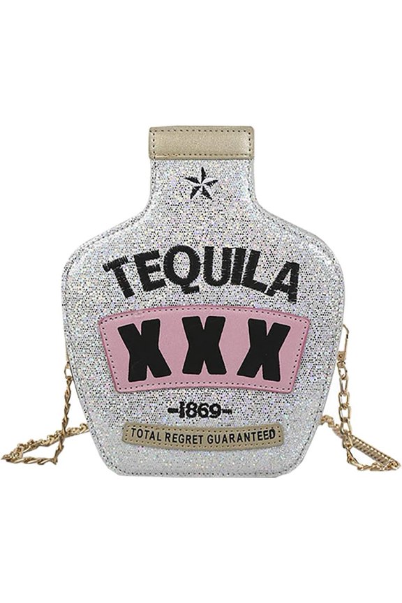 Bottle/ Jacket/Perfume/Gamepad Bag for Women PU Leather Handbag Zipper Closure Crossbody Bag