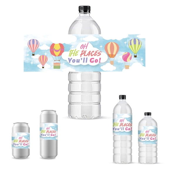 Bottle Label Adhesive Stickers Rectangle Hot Air Balloon 216x64mm