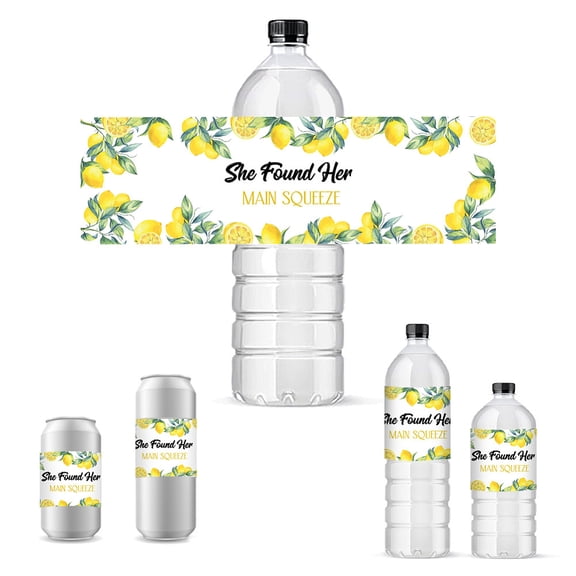 Bottle Label Adhesive Stickers Rectangle Lemon 216x64mm