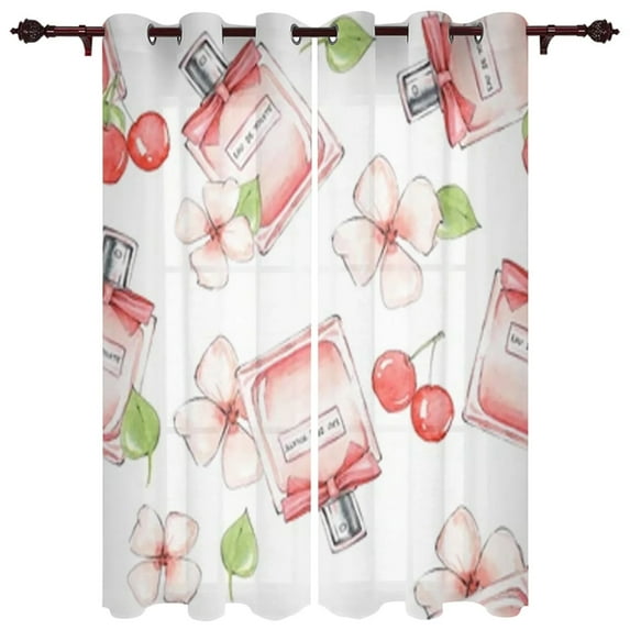 Bottle Of Perfume And Flowers Window Curtain For Kids Room Home Blinds Curtains For Living Room Bedroom Window Drapes
