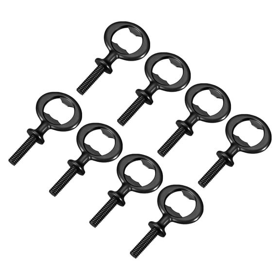 Bottle Opener, 8 Pack 80mm - Zinc Alloy Screw Beer Opener, Threaded Hardware for DIY Craft and Handmade (Black)