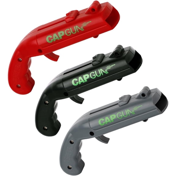 Bottle Opener with Cap Launcher,Funny Shooting Gun Creative Opener for Family Gatherings Party Games Bar Outdoor BBQ,Cool Gifts for Birthday Christmas Father's Day (3, Black-Red-Gray)