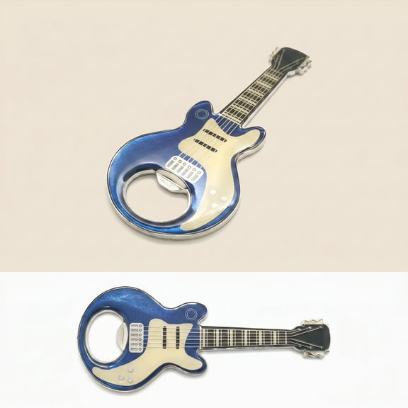 Bottle Opener, Creative for Fridge Wall, Electric Guitar Design Beer Opener Beverage Cap Lifter, Bar Party Use, Holiday Gift Stocking Stuffer, Stainless Steel Vintage Decor, 4.5X2