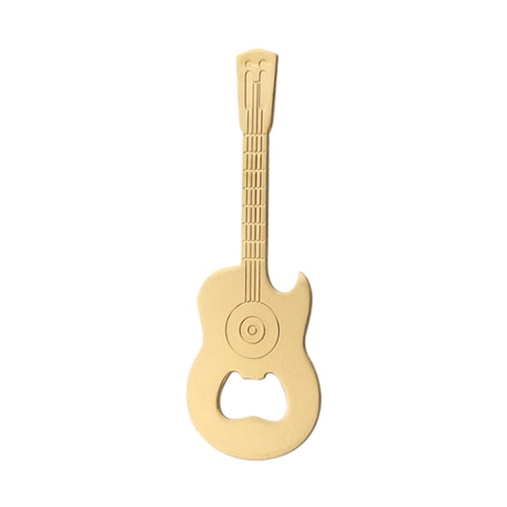 Bottle Opener, Creative Guitar Magnetic Bottle and Can Opener, 2-in-1 Stainless Steel Design, Works as Fridge Magnet, Ideal Gift for Music Lovers and Beer Enthusiasts-Gold Gold