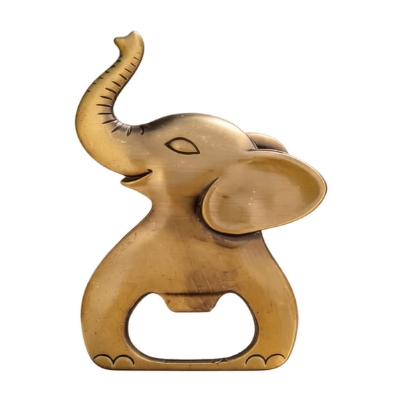 Bottle Opener, Elephant Shape Creative Beer Cap Remover Metal Kitchen Tool Bar Accessory Unique Animal Design Portable Soda Pop Lifter Tabletop Decoration Piece Gold