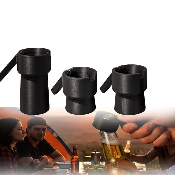 Bottle Opener, Ergonomic Mechanical Gadget Fits Multiple Sizes, Cap Launching Action, Party Essential 3 Pack, for Home & Bar