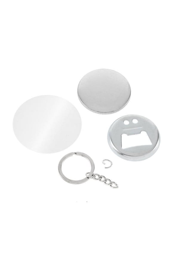 Bottle Opener Key Ring Mirror Blank Badge Button Pins Blank Parts Maker 100pcs 58mm ,Beginner-Friendly