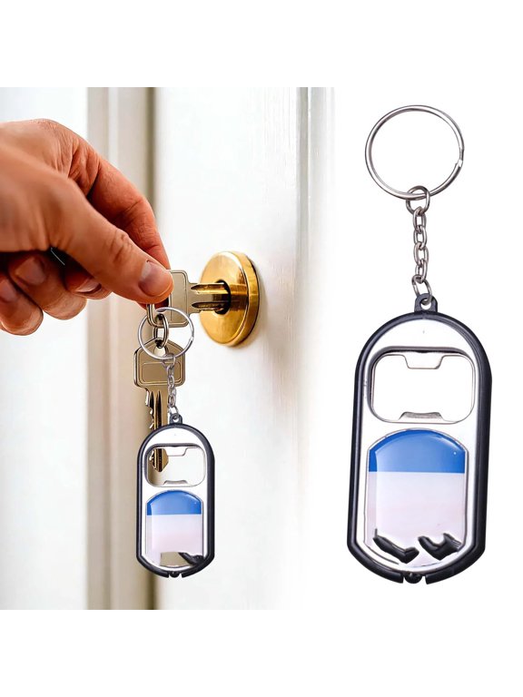 Bottle Opener Keychain – Multifunctional Country Flag Beer Opener with LED Light (1pc)