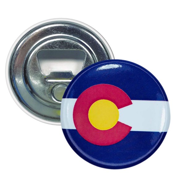 Bottle Opener-Magnet - State Flag Colorado - USA | Fridge-Mounted Bar Tool, Travel Souvenir, Collectible Kitchen Accessory