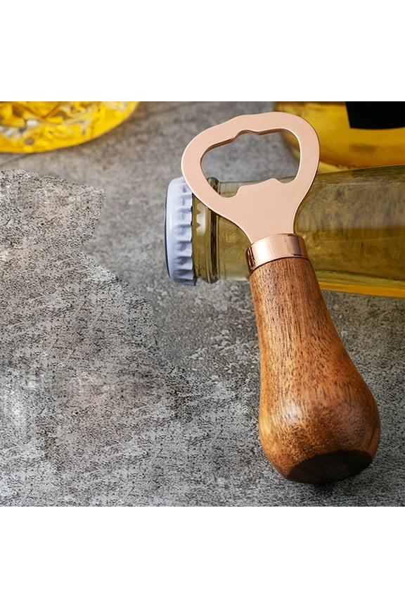 Bottle Opener Stainless Steel Magnetic Keychain | Heavy Duty Labor-Saving Design | Silver Rose Gold | 10x3.5cm | Portable for Refrigerator Kitchen Restaurant Party Outdoor Camping