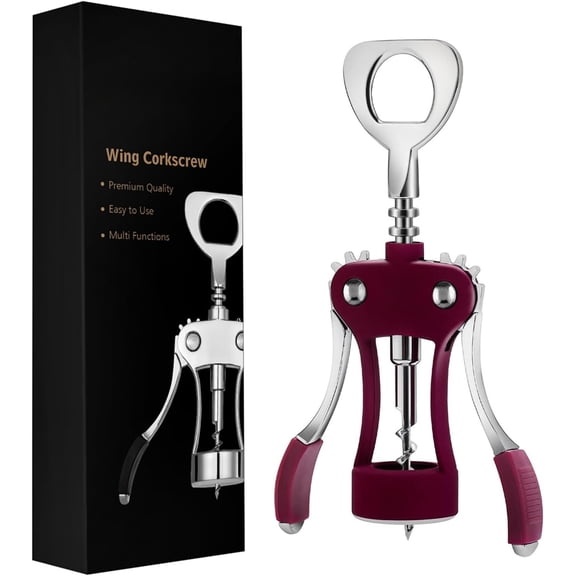Bottle Opener, Zinc Alloy Premium Wing Shaped Bottle Opener with Multi-Function Bottle Opener, Sharp Wine Bottle Opener, Ergonomic Non-Slip Wing Shaped Handle, Upgraded Version