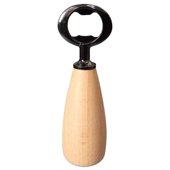 Bottle Opener for Beer and Soda Portable Walnut Handle Stylish Cap Remover for Drinks