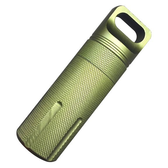 Bottle, Outdoor Aluminium Alloy Waterproof Medicine Storage Bottle Capsule Container, Keychain Design, Easy and Handy for Carrying