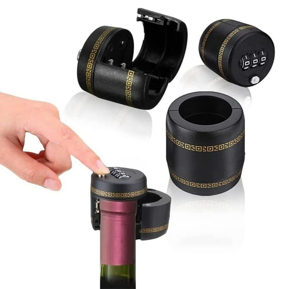 Bottle Password Code Lock Wine, Bottle Password Lock Top Stopper, Combination Lock Liquor Bottle Stopper (3 Pack/Box)