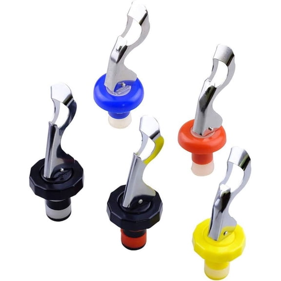 Bottle Pump Empty Cap Leak Proof Reusable Wine Stopper Round Cap Bottle Lever Stopper Bottle Cap Wine Bottle Holder