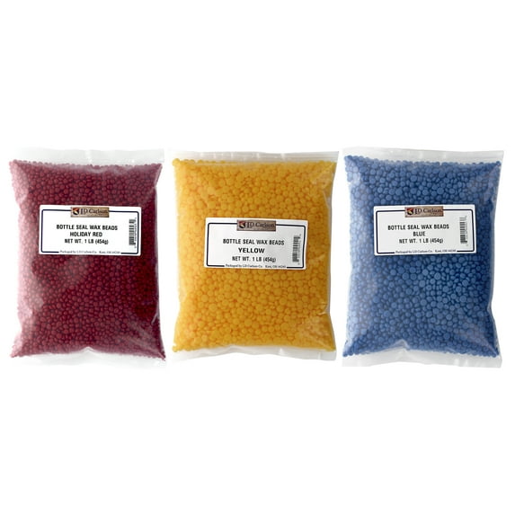 Bottle Seal Wax Beads, Wax Bead Color Set- Primary Colors