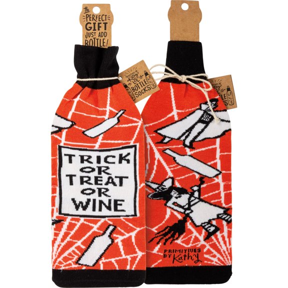 Bottle Sock - Trick Or Treat Or Wine