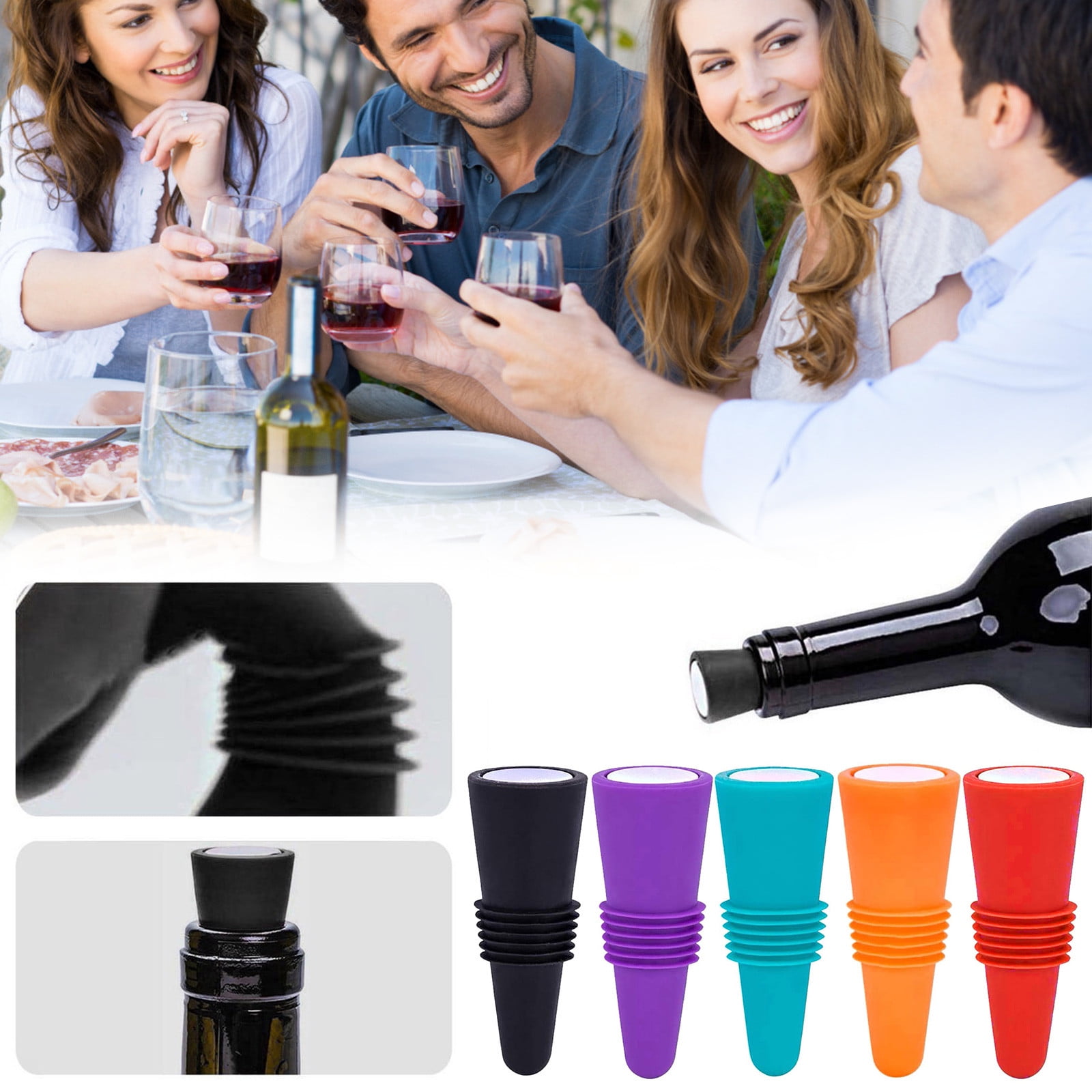 Bottle Stopper Color Silicone + Stainless Steel Elephant Bottle Stopper