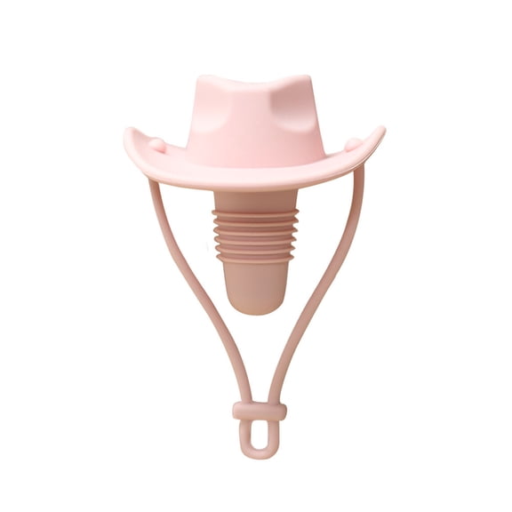 Bottle Stopper Cowboy Hat Reusable Leakproof Beverage Seal for Champagne Storage Kitchen, 9x6.3cm, Pink