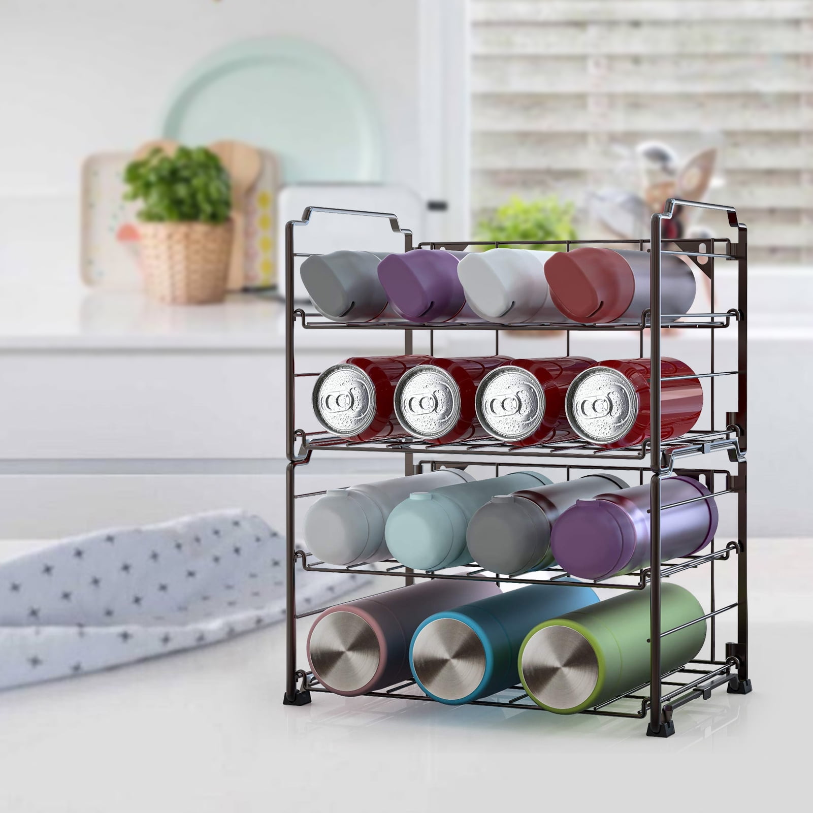 Stackable water bottle storage rack hotsell
