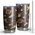 thumbnail image 1 of Bottle with Straw Psychedelic Trippy Mushroom Stainless Steel Insulated Travel Cup 20 oz Leak-Resistant Coffee/Tea Water Bottle Great for Travel Commute Work Gifts for Women, 1 of 7