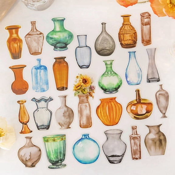 Bottle Theme PET Stickers Decorative Collage Scrapbooking Diary Album Creativity Stationery Adhesive DIY Sticker D