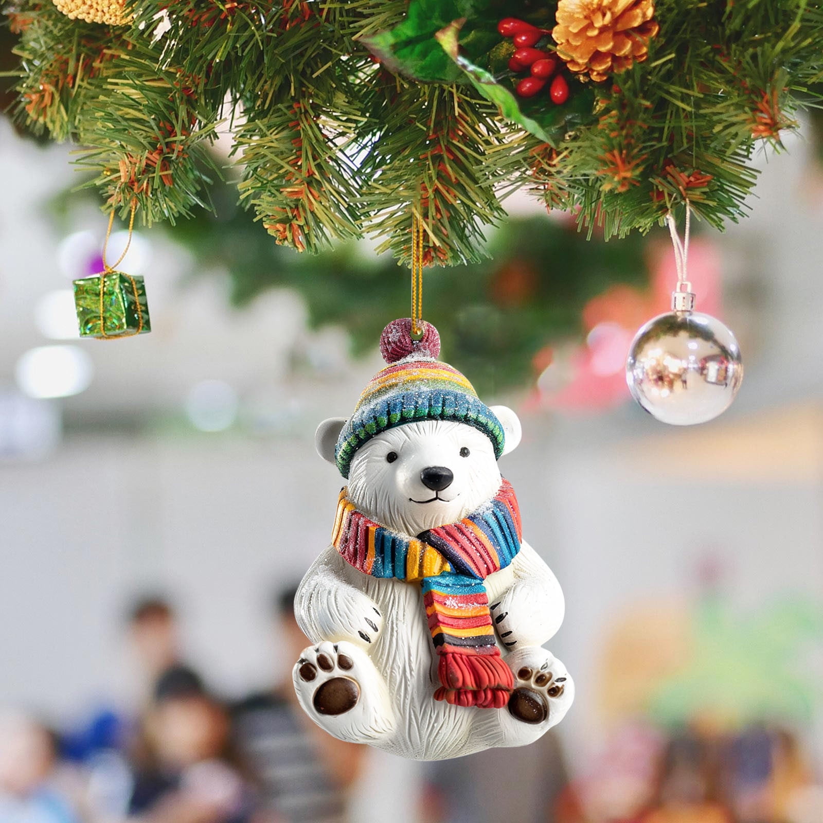 Bottle Topper Christmas Bear Acrylic Pendant Christmas Polar Bear