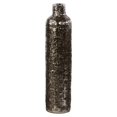 thumbnail image 1 of Ceramic Bottle Vase with Engraved Criss Cross Design MD Electroplated Finish Antique Silver, 1 of 2