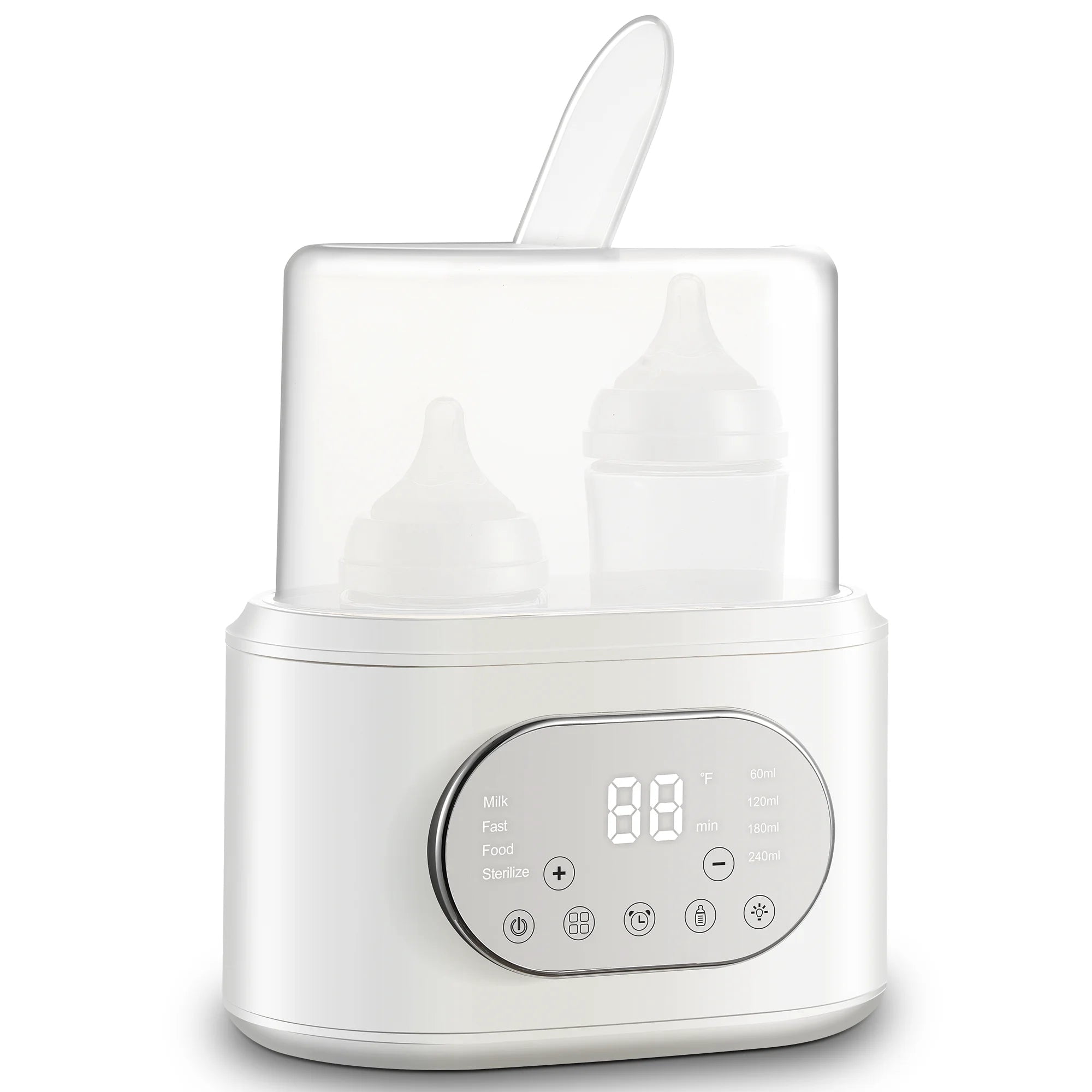 Bottle Warmer, 10-in-1 Fast Baby Bottle Warmer for Breastmilk & Formula, Double Milk Warmer with Timer, Accurate Temp Control,