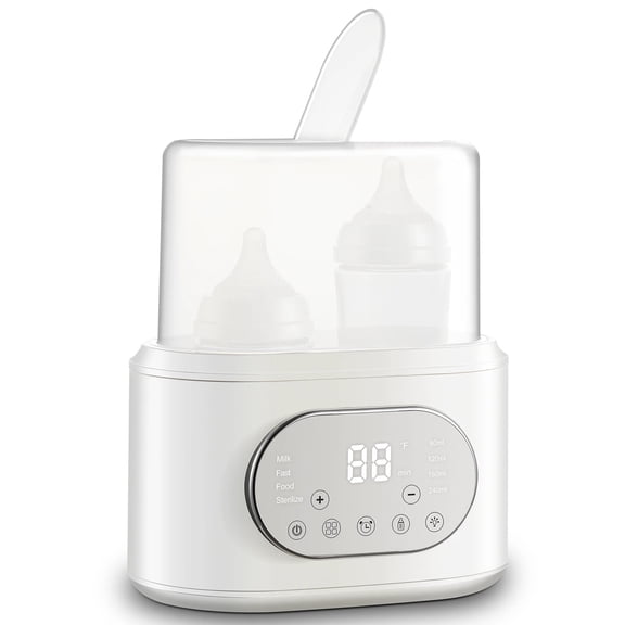 Bottle Warmer, 10-in-1 Fast Baby Bottle Warmer for Breastmilk & Formula, Double Milk Warmer with Timer, Accurate Temp Control,