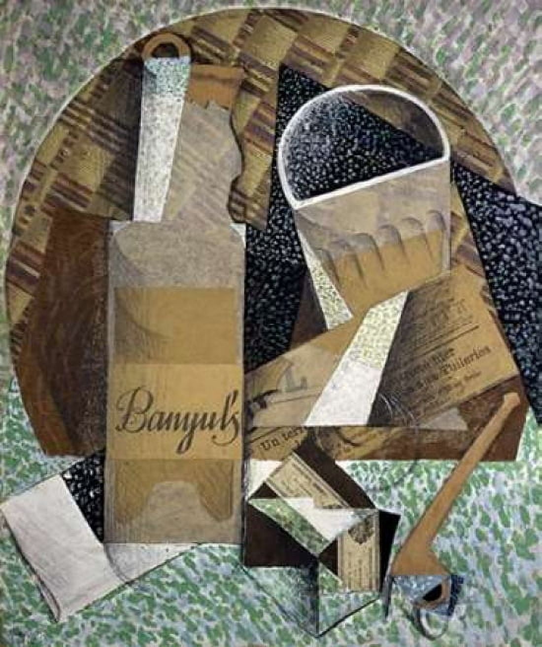 Bottle of Banyuls Canvas Art - Juan Gris (24 x 24)