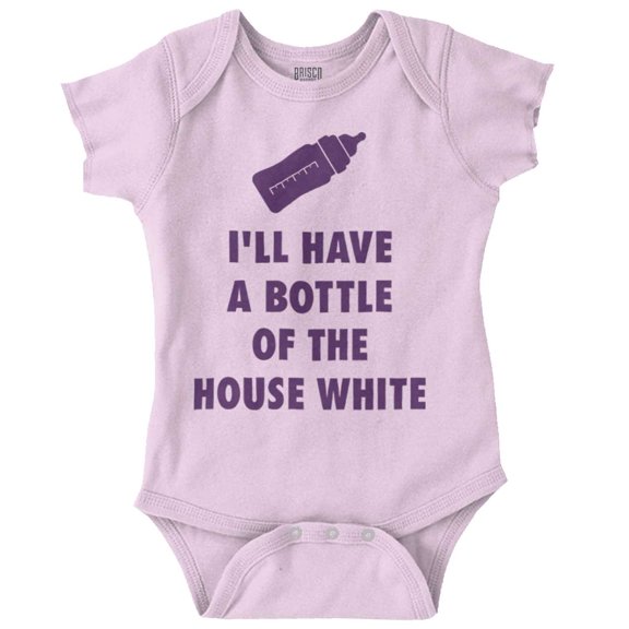 Bottle of House White Funny Babies Romper Boys or Girls Infant Baby Brisco Brands 6M