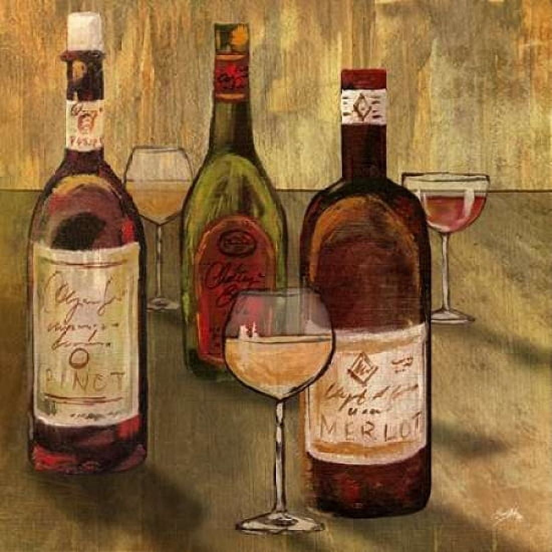 Bottle of Wine I Canvas Art - Elizabeth Medley (24 x 24)
