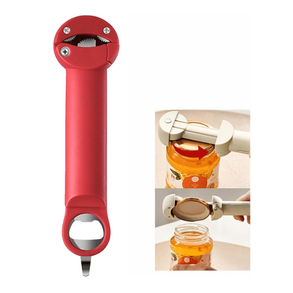 Bottle opener suitable for weak hands, arthritis hands, elderly people, low-intensity individuals, and children, equipped with a red bottle opener