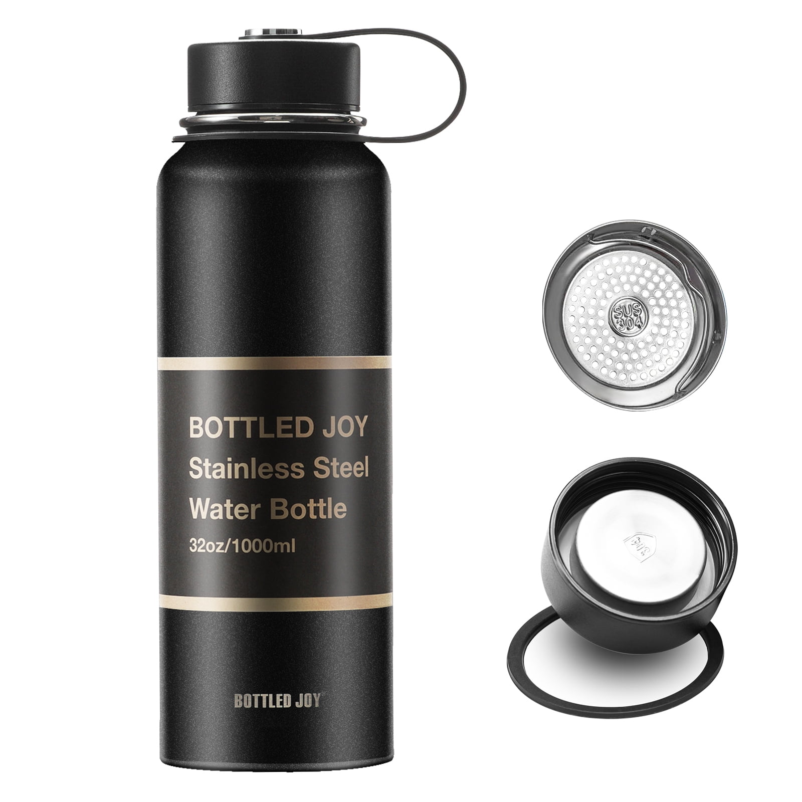 BOTTLED JOY Sports Water Bottle Wide Mouth with BPA Free Water