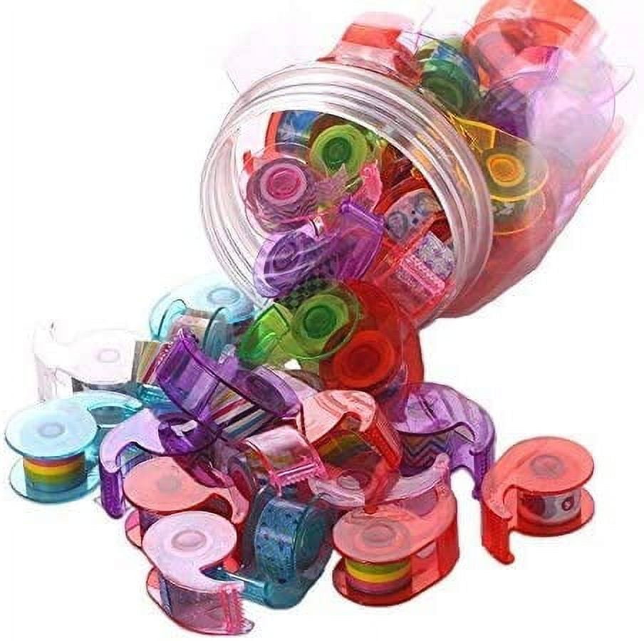 Bottled Mini Masking Tape DIY Decorative Tapes with Dispenser Holder, 0.47 Inches x 2.7Yards(BOPP Film)